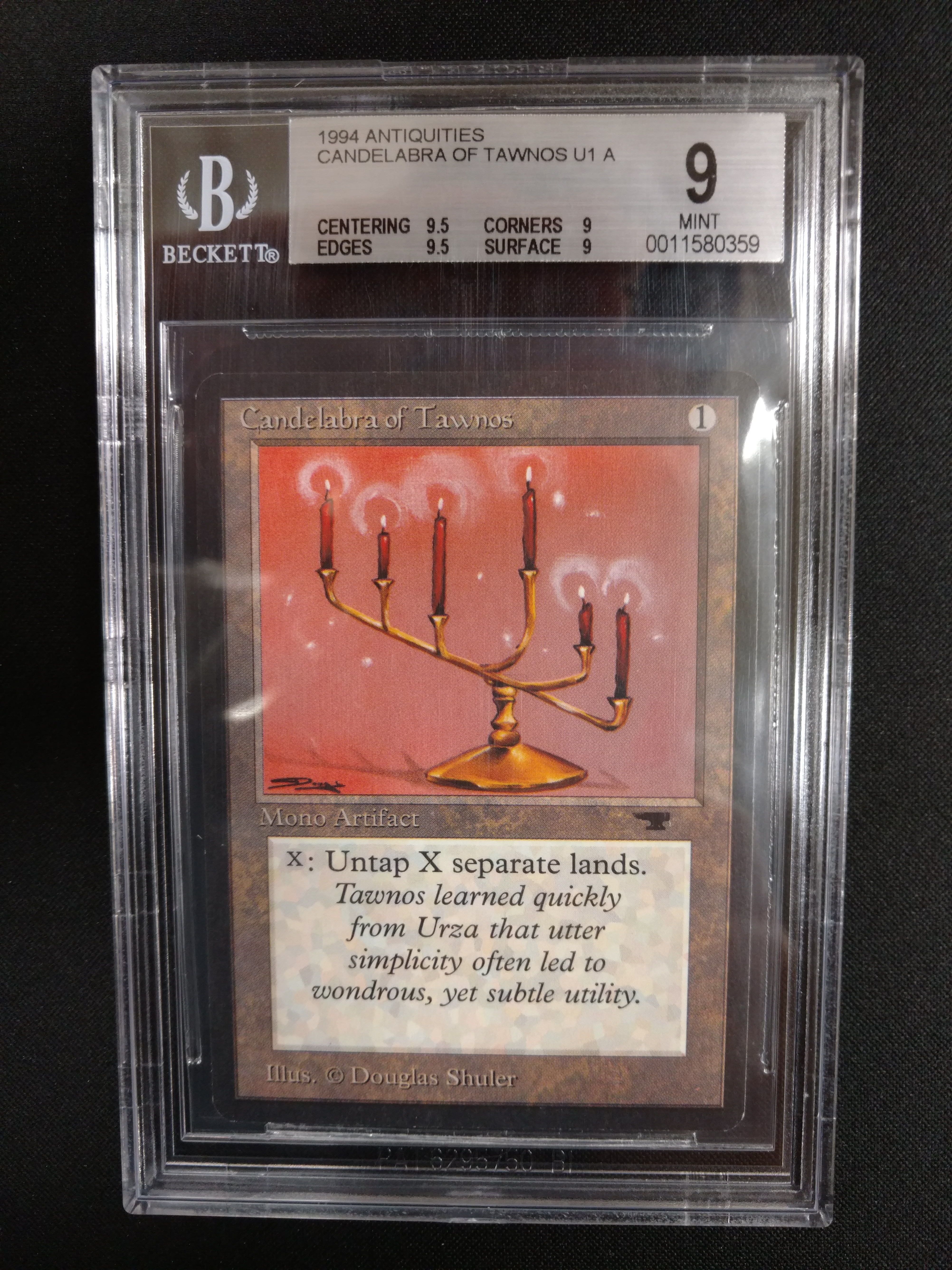 Candelabra Of Tawnos BGS 9 MINT Antiquities MTG Magic Graded Card